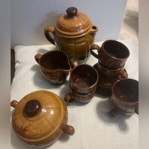 NWT Vintage Ceramic Coffee - Tea set for 6 with Sugar Bowl and Creamer Pitcher